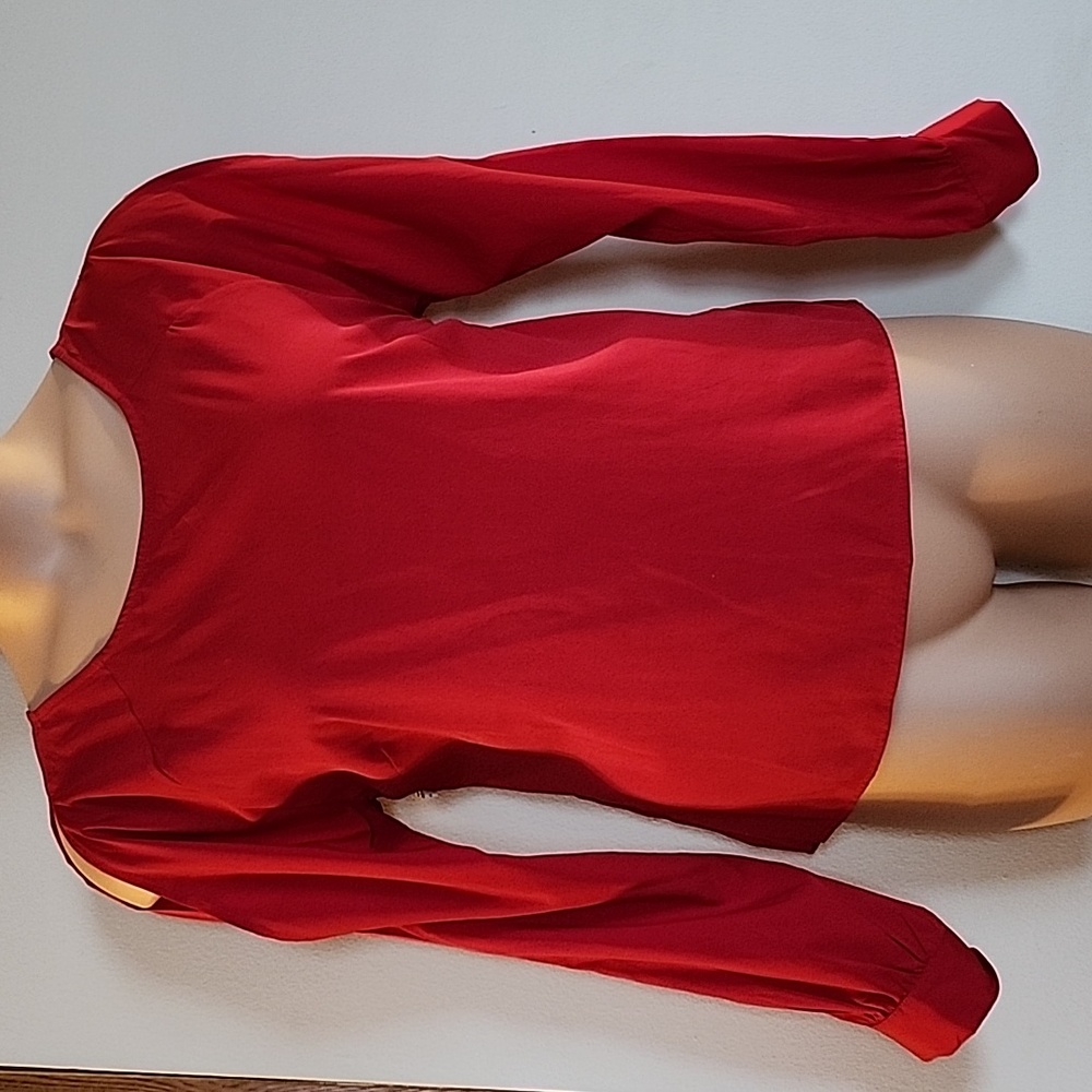 gorgeous red cold shoulder top